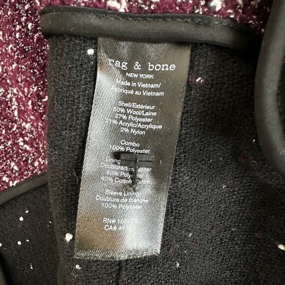 Rag&Bone Preston Double Breasted Blazer Boucle Tweed Wool Burgundy US 8 - Picture 15 of 16